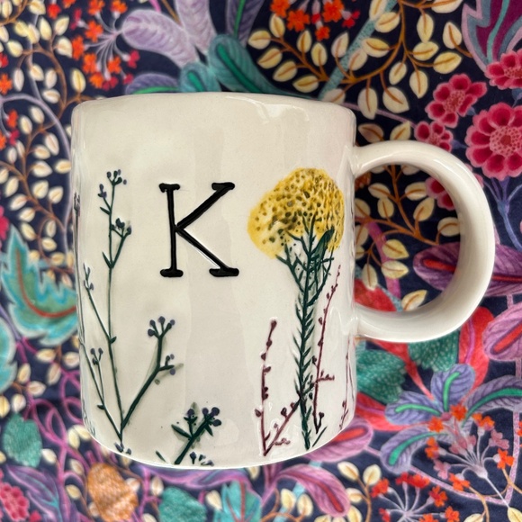 Anthropologie Other - Anthropologie K Mug Handpainted